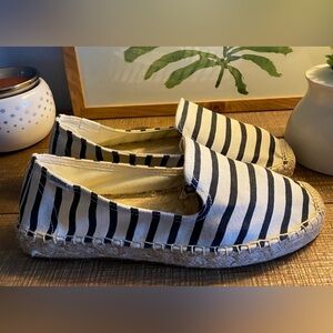 Soludos Platform Espadrille Smoking Slippers In Classic Stripe Women’s Size 8.5